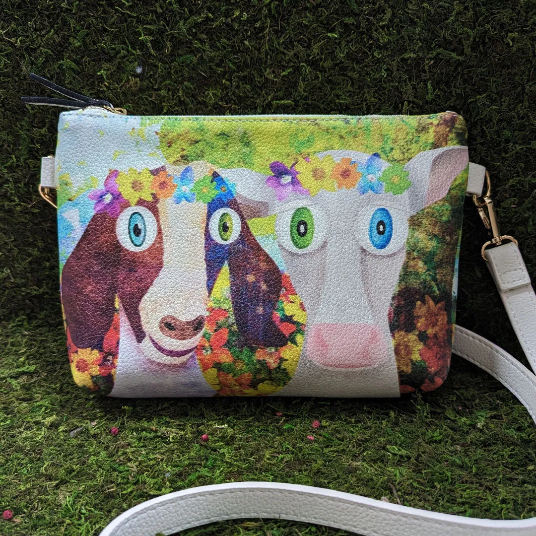 Flower Crown Goat & Cow - Vegan Leather Bag