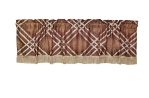 Fortune Vintage Damask Decorative Window Treatment Rod Pocket Curtain Straight Valance