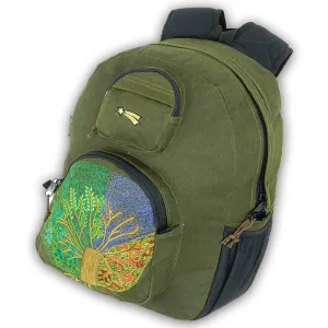 Four Seasons Tree of Life Denim Backpack- Large