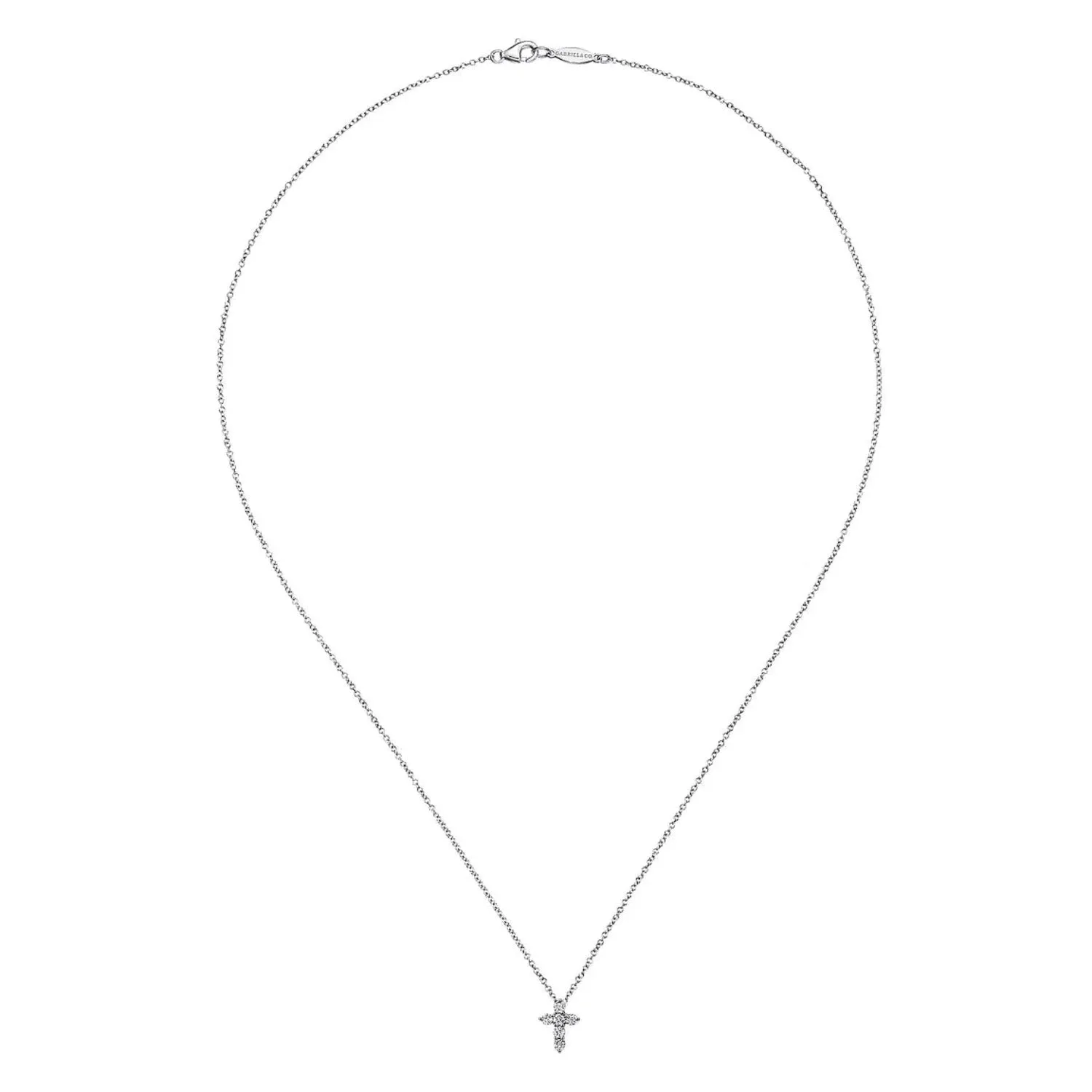 Gabriel & Co. Small Prong Set Diamond Cross Pendant