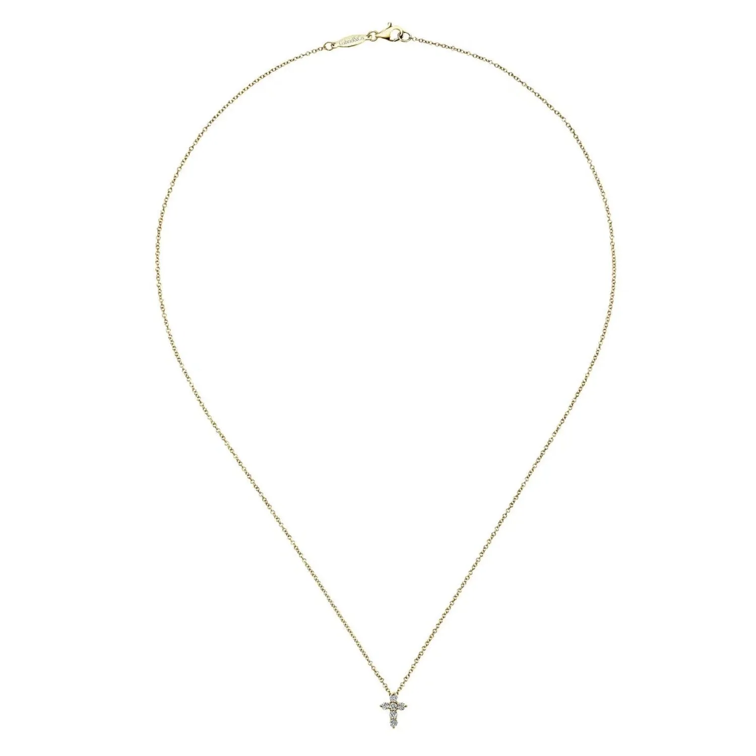 Gabriel & Co. Small Prong Set Diamond Cross Pendant