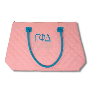 Gamma Phi Delta ΓΦΔ Embroidered Greek Letters Quilted Bag Purse