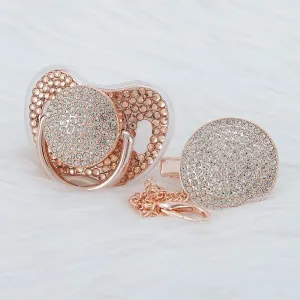 Gianna Luxurious Full Gemstone Pacifier   Clip