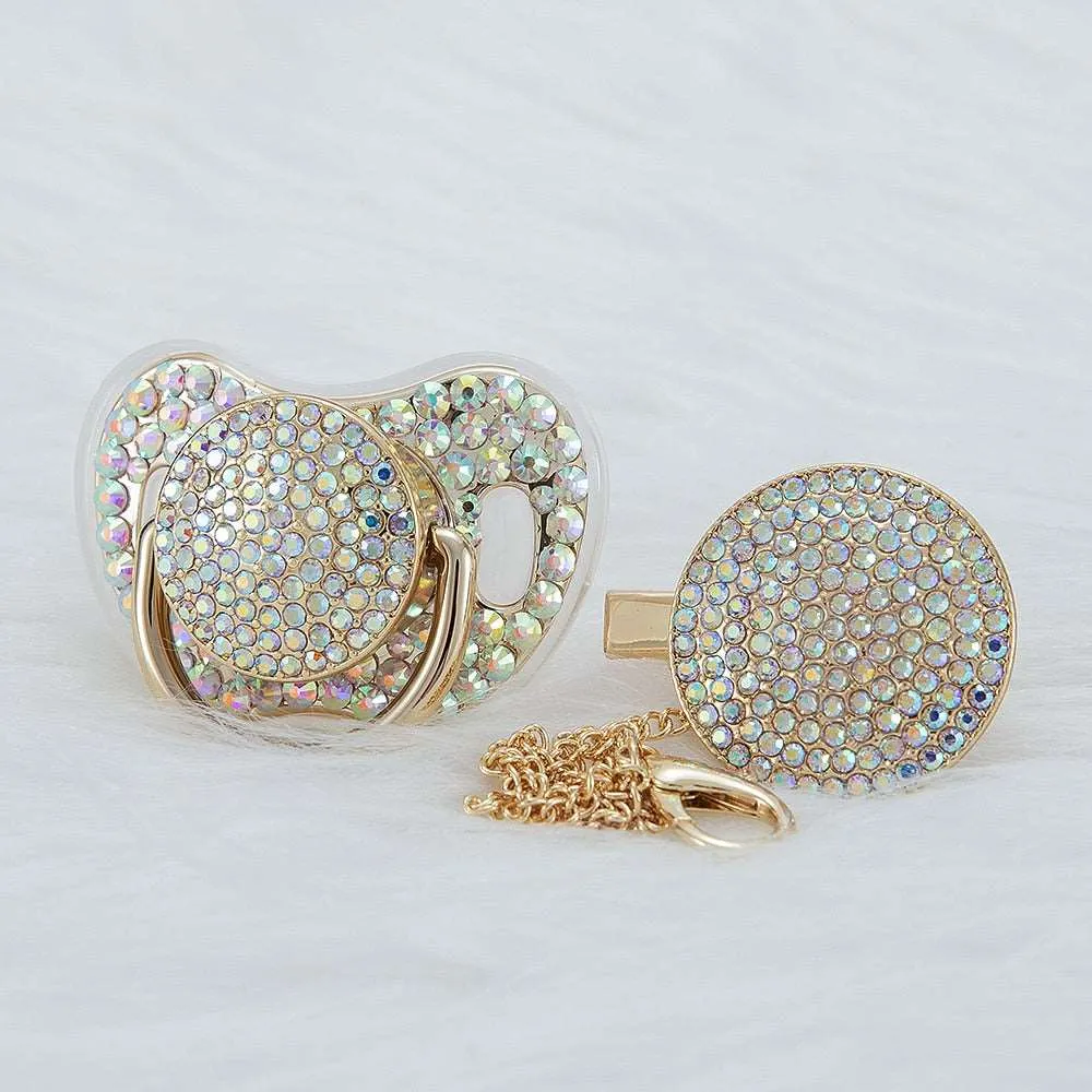 Gianna Luxurious Full Gemstone Pacifier   Clip