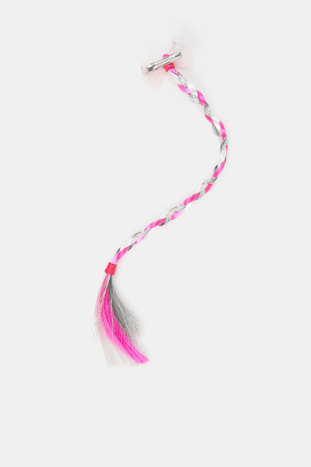 Girls Pink Synthetic Braid Hair Clip