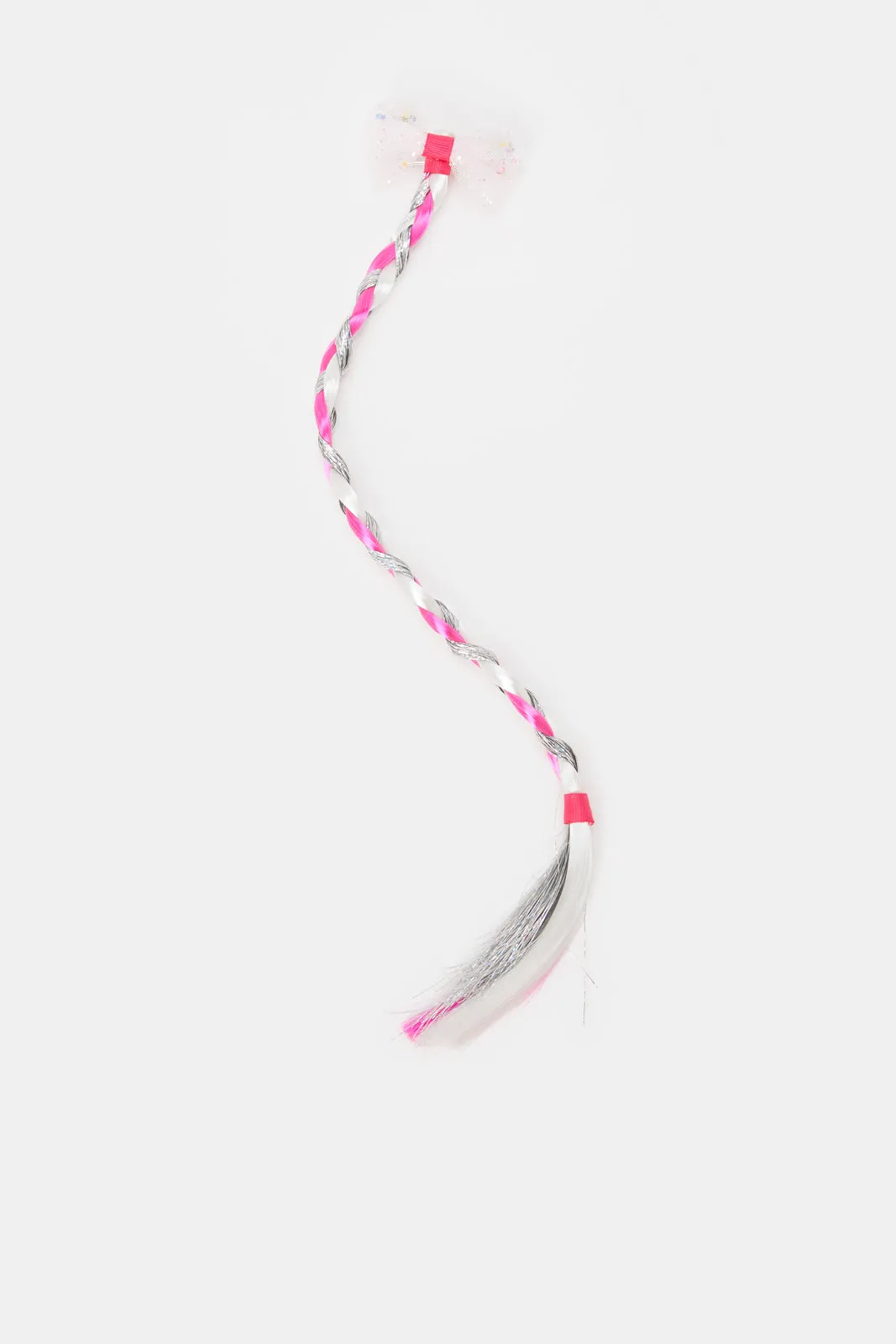 Girls Pink Synthetic Braid Hair Clip