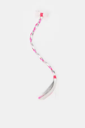 Girls Pink Synthetic Braid Hair Clip