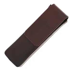 Girologio Double Magnetic Closure Pen Case in Oxblood