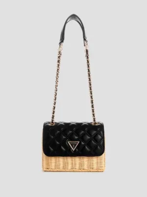 GIULLY STRAW CONVERTIBLE CROSSBODY FLAP