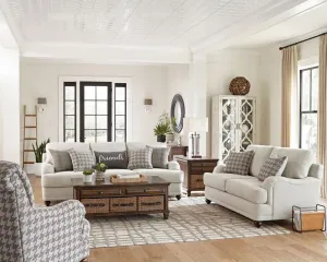 Glenn 2 Piece Cushion Back Living Room Set Light Grey