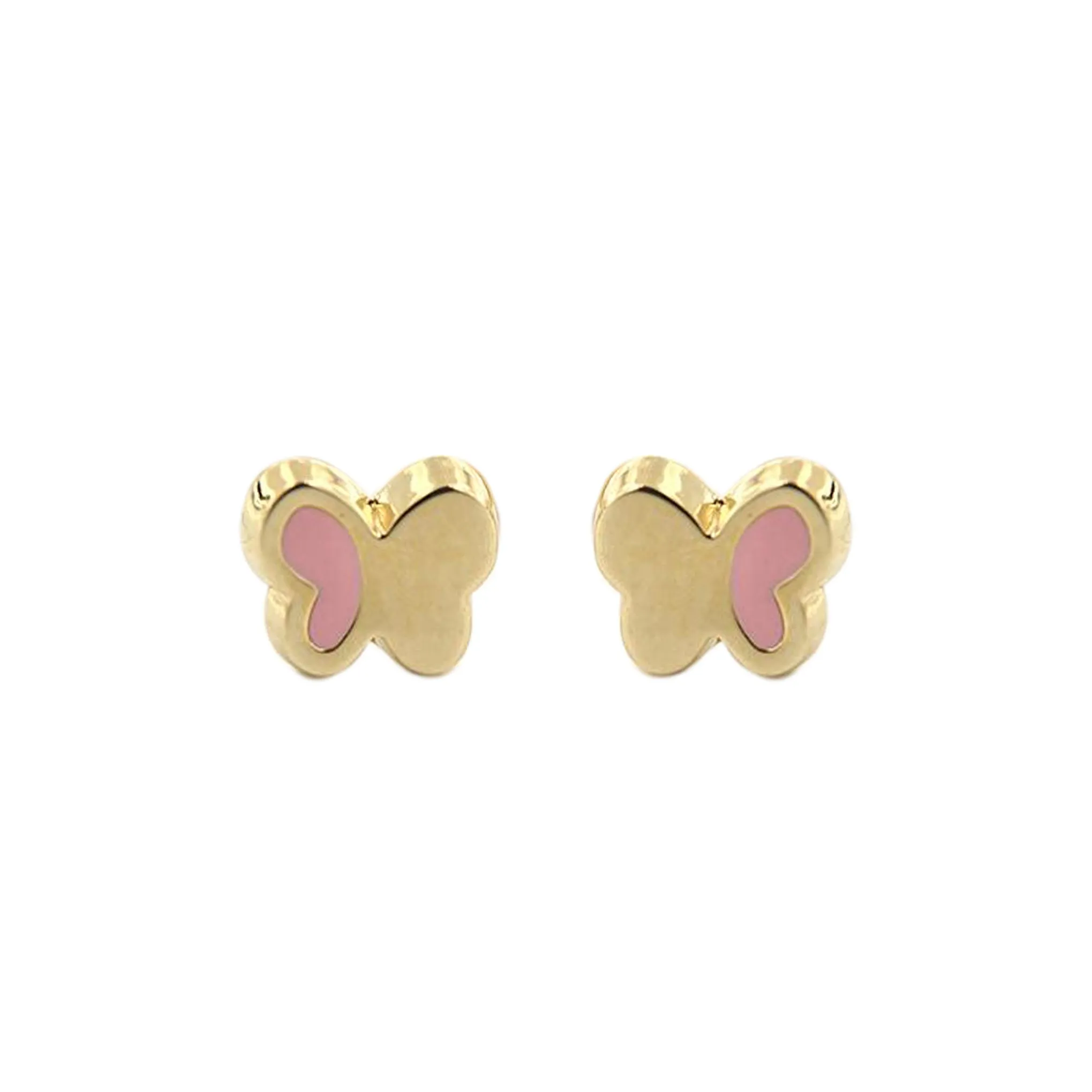 Gold & Pink Butterfly Earrings