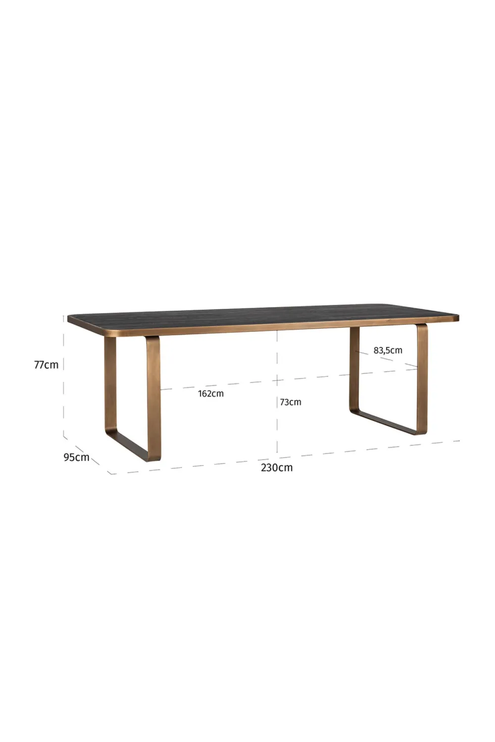 Gold Framed Oak Dining Table | OROA Hunter