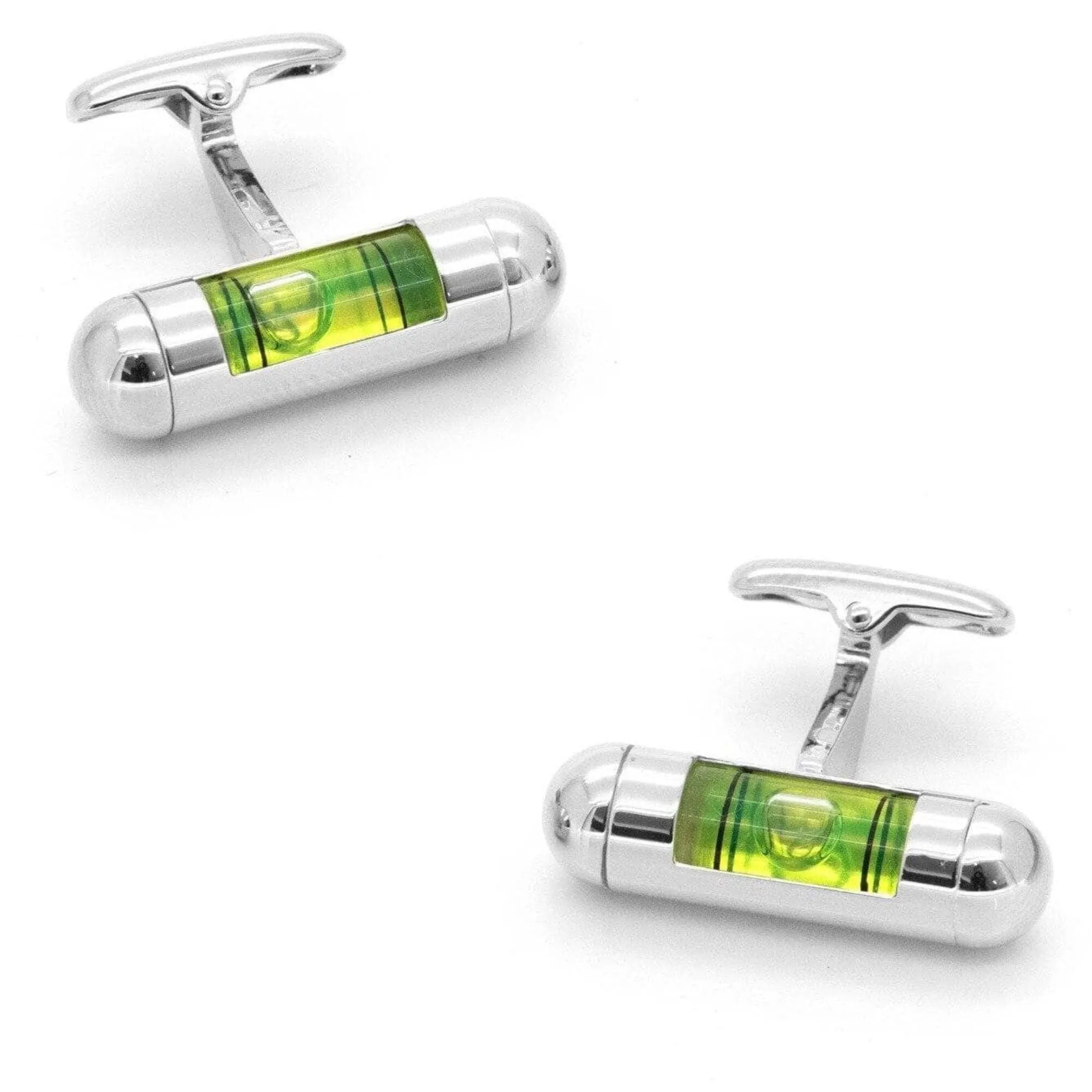 Green "Spirit Level" Cufflinks