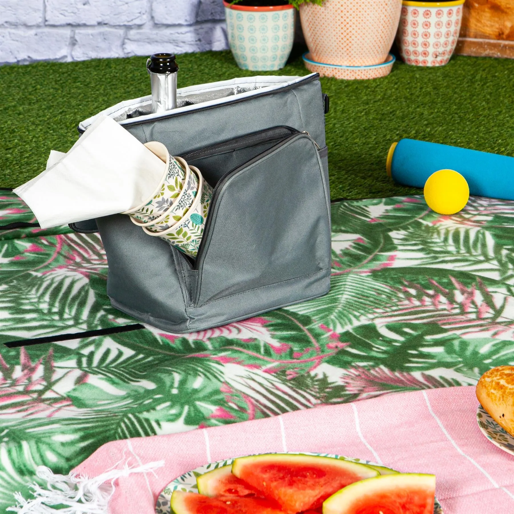 Grey Large Insulated Cool Bag - By Nicola Spring