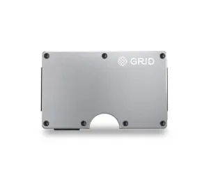 GRID WALLET - Grid Metal Wallet in Silver Aluminum