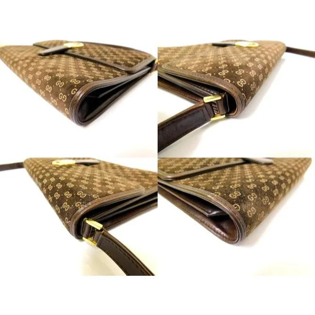 Gucci Clutch Guccissima Suede Leather Two Way Style Clutch Micro G Print In Browns Suede