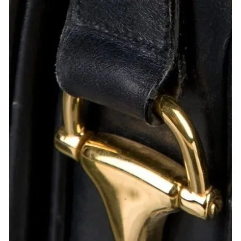 Gucci navy Guccissima leather 1955 Horse-bit shoulder bag