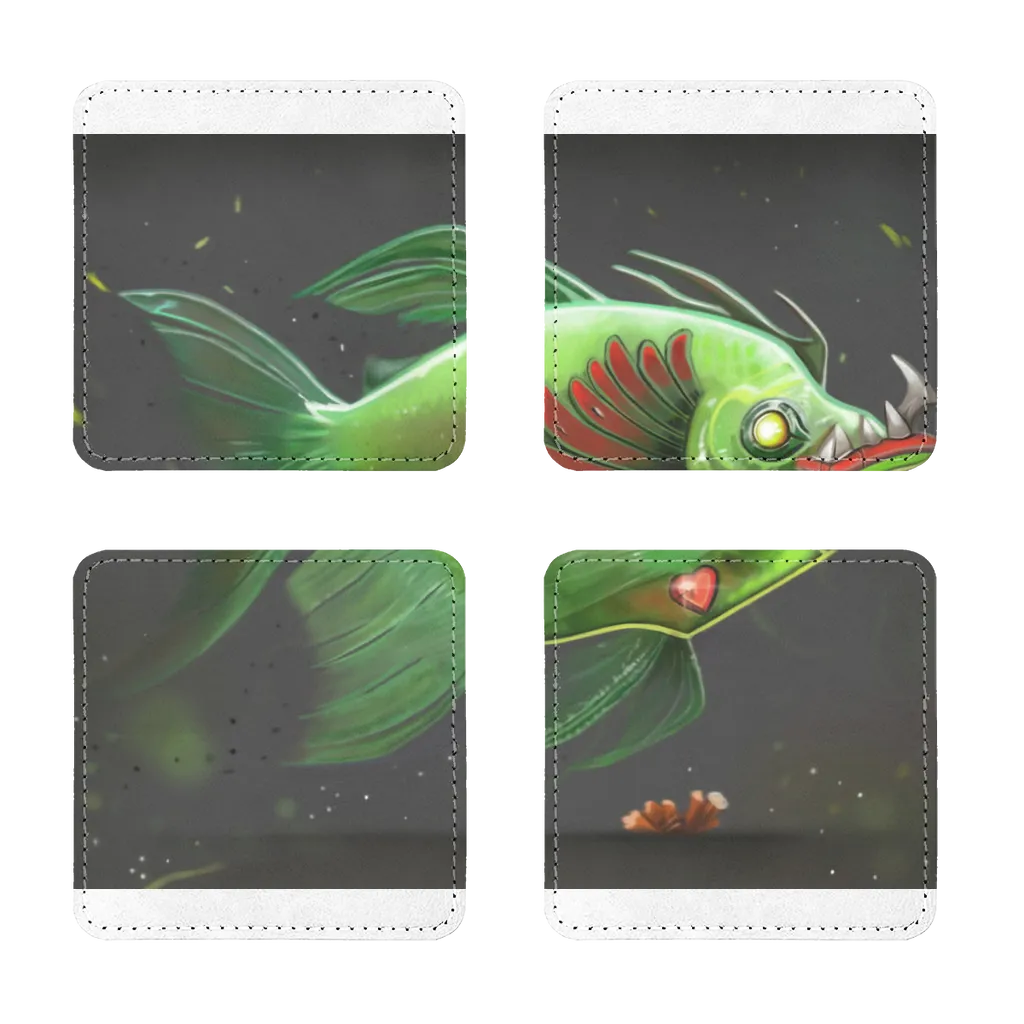 Hook Lung Jaw Sublimation Coasters Pack of Four