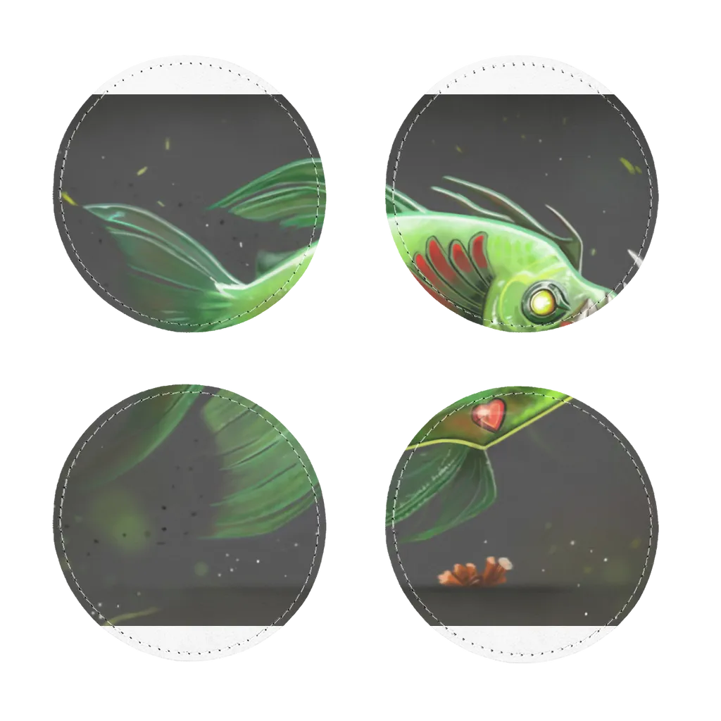 Hook Lung Jaw Sublimation Coasters Pack of Four