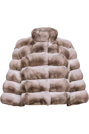 Horizontal Taupe Chinchilla Jacket