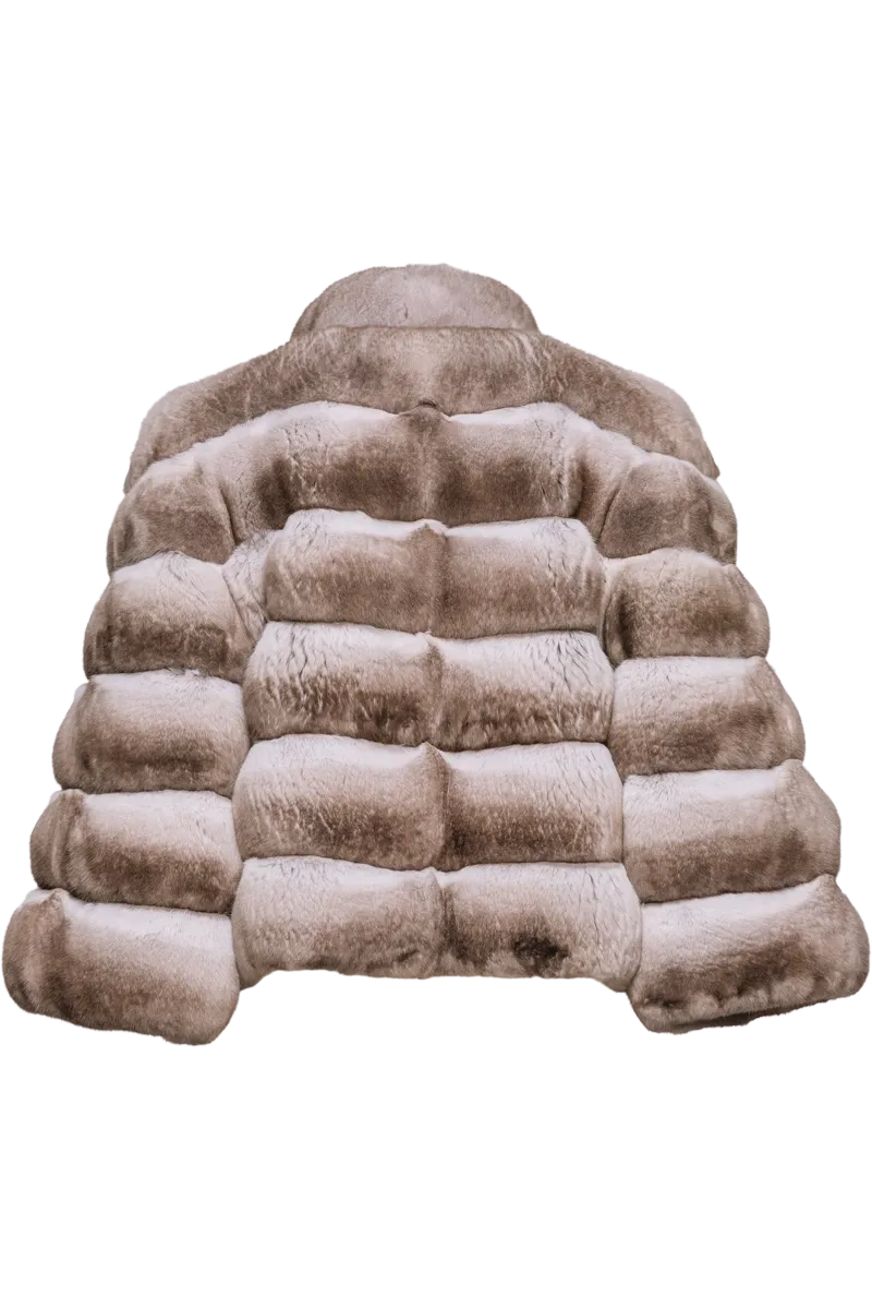 Horizontal Taupe Chinchilla Jacket