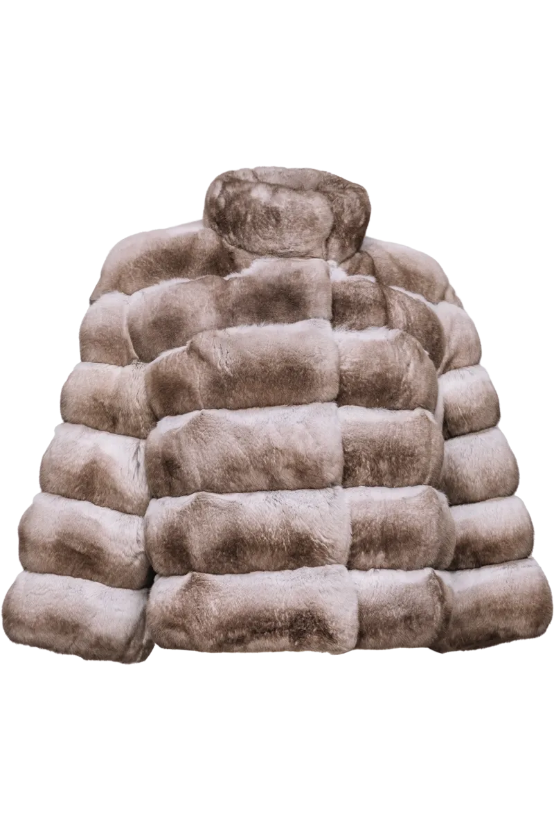 Horizontal Taupe Chinchilla Jacket