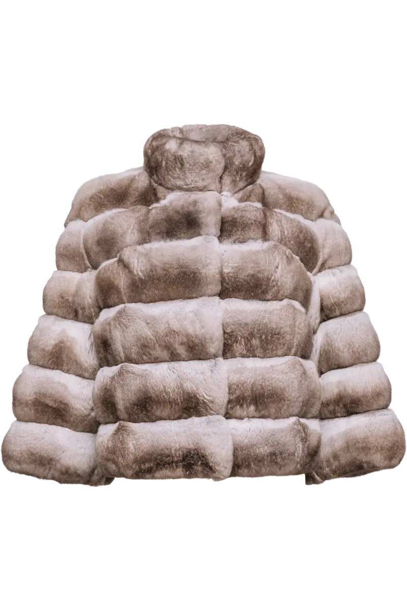 Horizontal Taupe Chinchilla Jacket