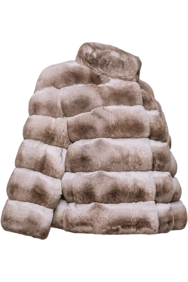 Horizontal Taupe Chinchilla Jacket