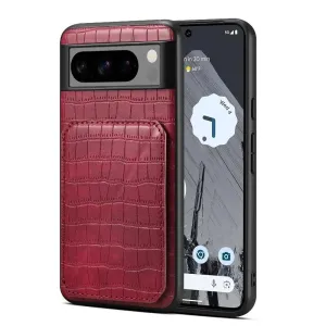 Insert Card Magnetic Hidden Bracket Leather Phone Case For Google Pixel 8 7