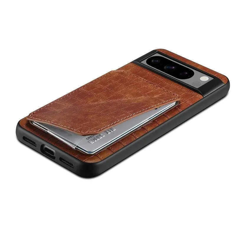 Insert Card Magnetic Hidden Bracket Leather Phone Case For Google Pixel 8 7