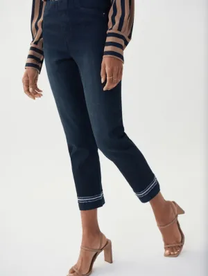 Joseph Ribkoff T Blue Denim Pull On Pattern Hem Jeans 222923 3302
