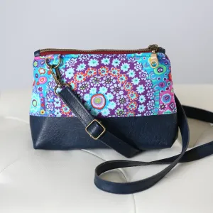 Kaffe Fassett Mia Bag Kit - Navy Legacy Faux Leather