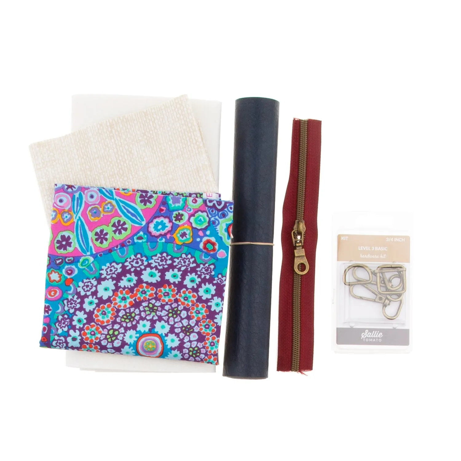 Kaffe Fassett Mia Bag Kit - Navy Legacy Faux Leather