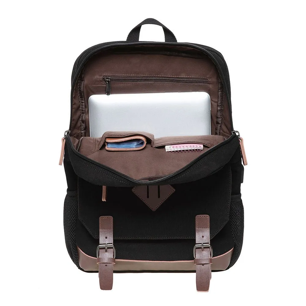 KAUKKO Vintage Canvas Backpack - Large Capacity,Multi-Functional Durable Outdoor Rucksack KF19, 16.2L