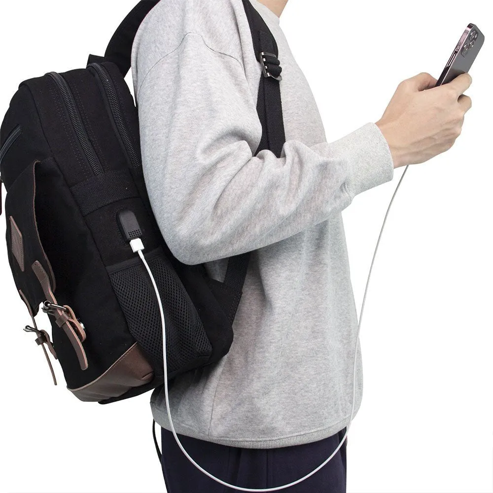 KAUKKO Vintage Canvas Backpack - Large Capacity,Multi-Functional Durable Outdoor Rucksack KF19, 16.2L