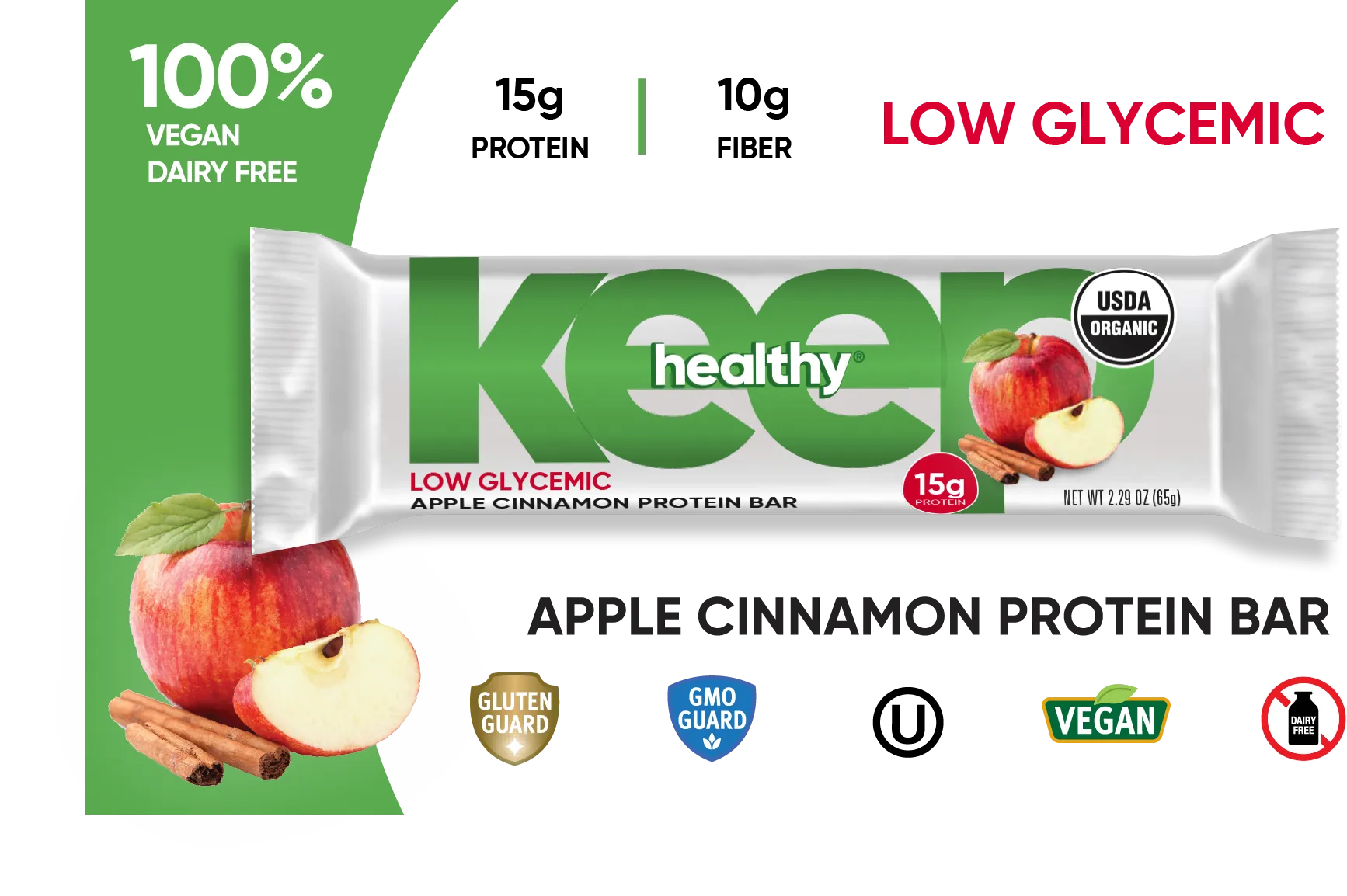 Keep Healthy Low Glycemic Variety Pack - 15 Individually Wrapped Bar Sampler Variety Pack