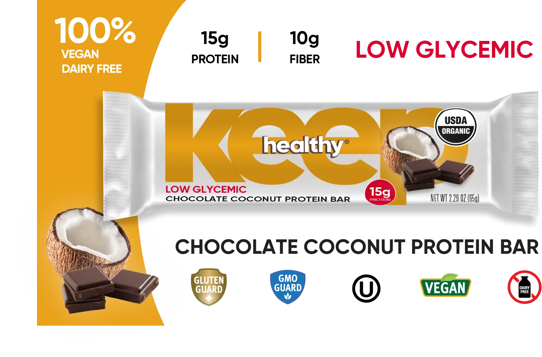 Keep Healthy Low Glycemic Variety Pack - 15 Individually Wrapped Bar Sampler Variety Pack
