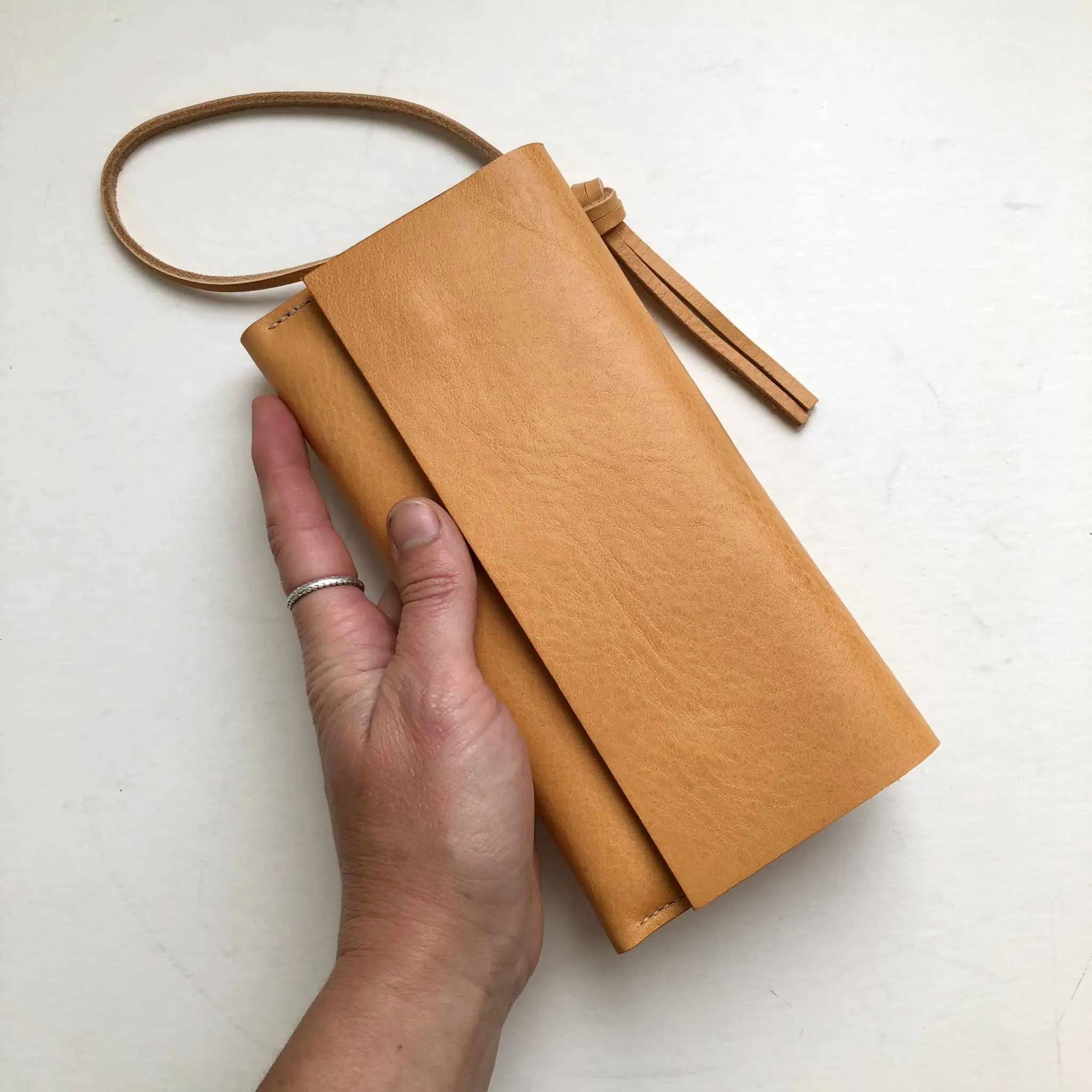 Knot Leather Purse Wallet in Natural, Black or Tan
