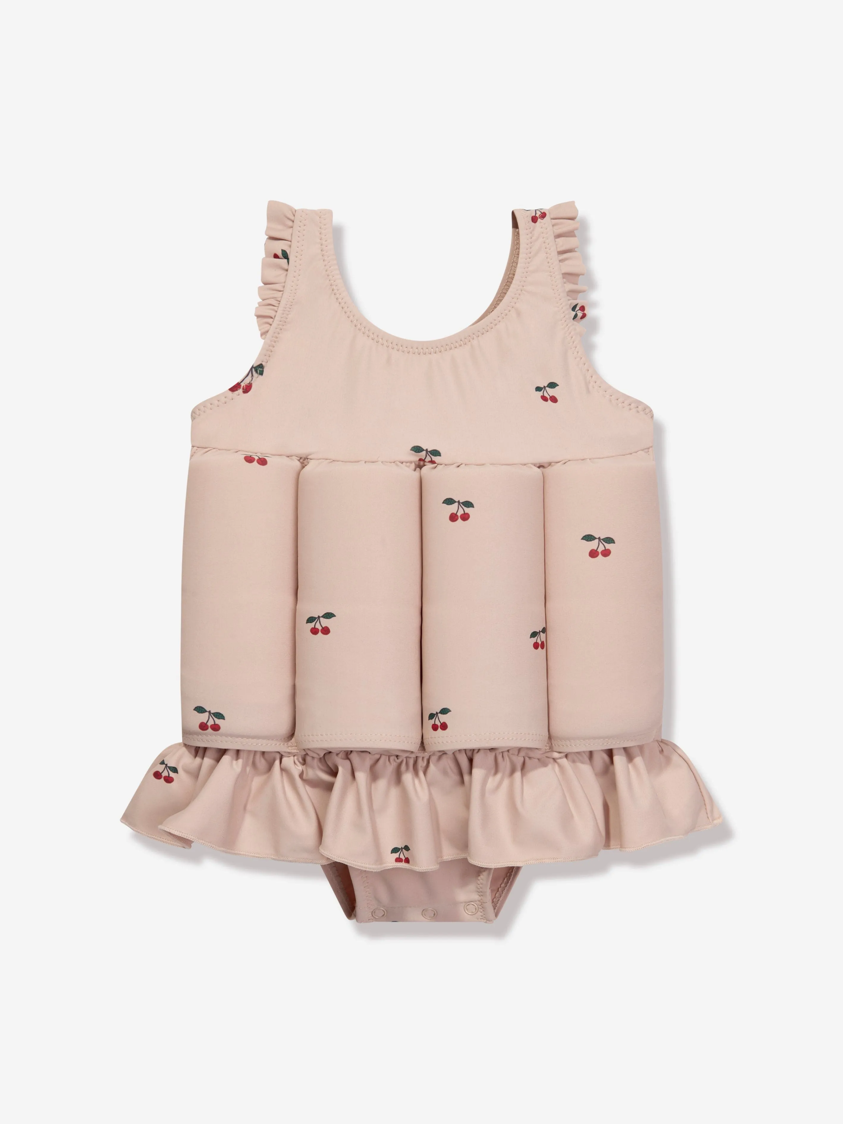 Konges Slojd Baby Girls Cherry Frill Float Swimsuit in Pink