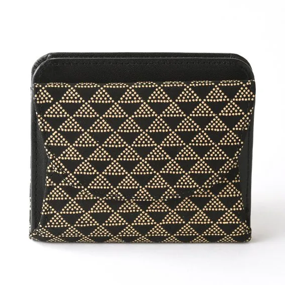 Koshu Inden Japanese Deerskin Leather with Urushi (Japanese Lacquer) Fold Wallet - Scale Pattern / Gray-Black - ,  Made in Japan,  Japanese Leather Wallet