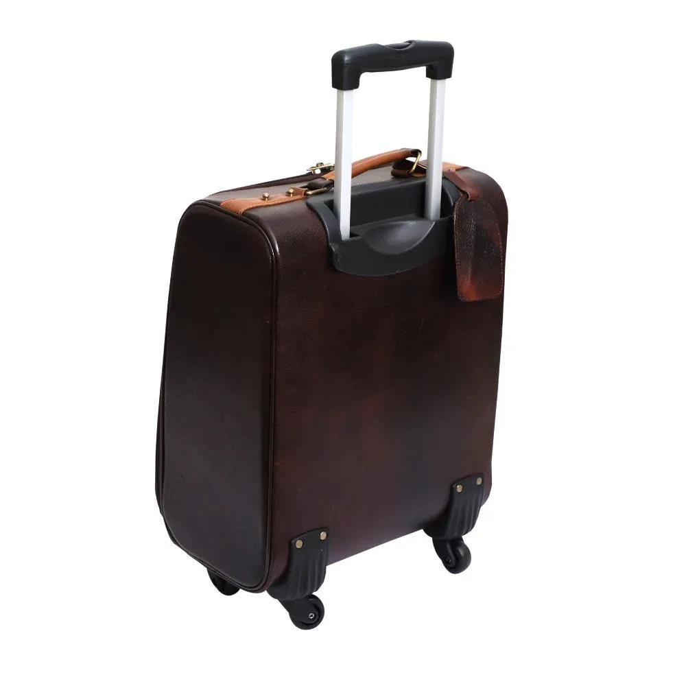Lavish Touch Mulford Trolley Bag
 Leather - Brown