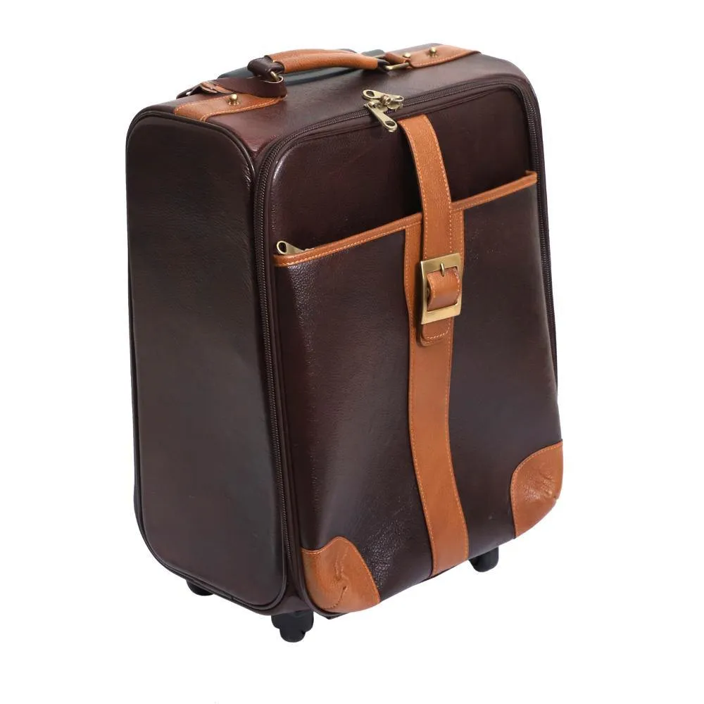 Lavish Touch Mulford Trolley Bag
 Leather - Brown