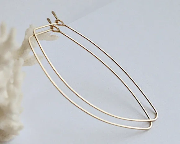 Leaf Hoop Earrings - Gold Petal Hoops