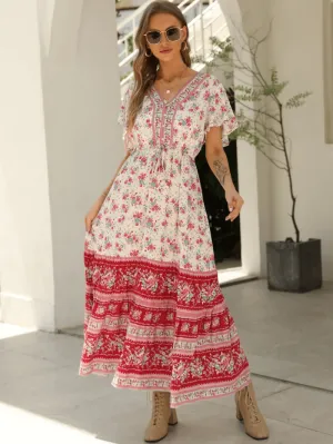 Libby Loves S White Meadow Floral Maxi Dress
