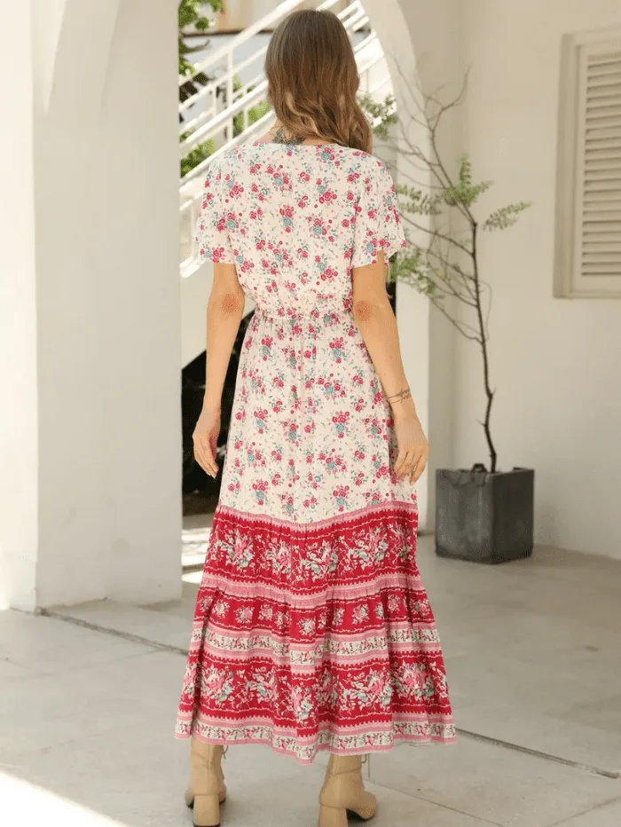 Libby Loves S White Meadow Floral Maxi Dress