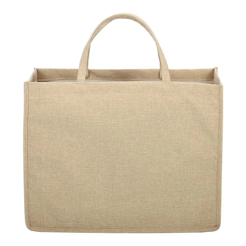 Linen Jute Tote Bag Natural - 43 x 34 x 19 cm