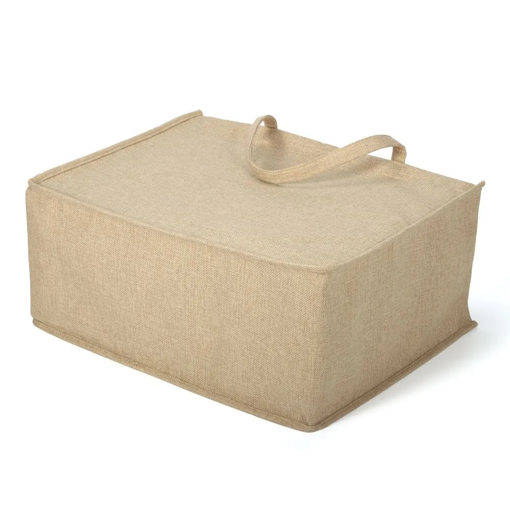 Linen Jute Tote Bag Natural - 43 x 34 x 19 cm