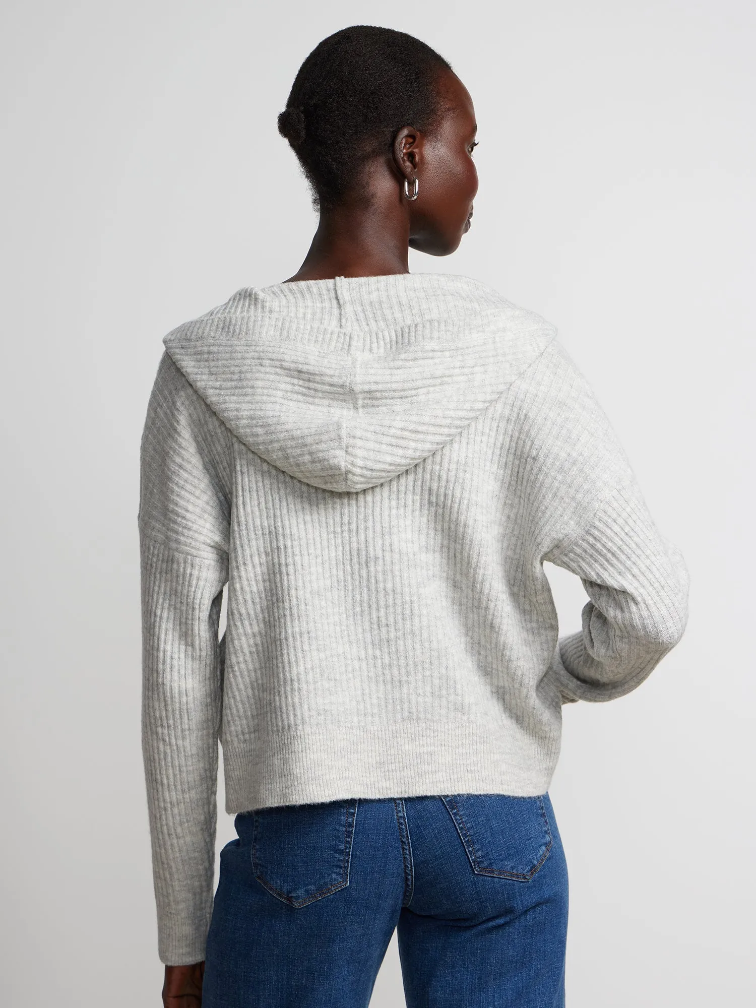 Long Sleeve Cozy Yarn Cropped Hoodie