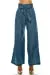 Loose fit high waist paper bag belted denim pants for women