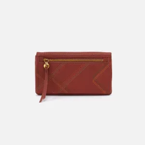 Lumen Continental Wallet In Pebbled Leather - Rust